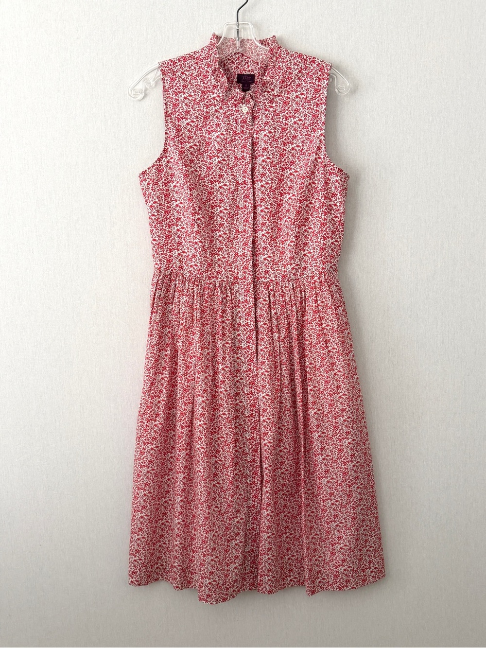 J Crew Liberty Floral Sleeveless Ruffleneck Pleated Midi Dress in Chamomile - Picture 3 of 12